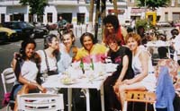 Audre having lunch with friends in Berlin